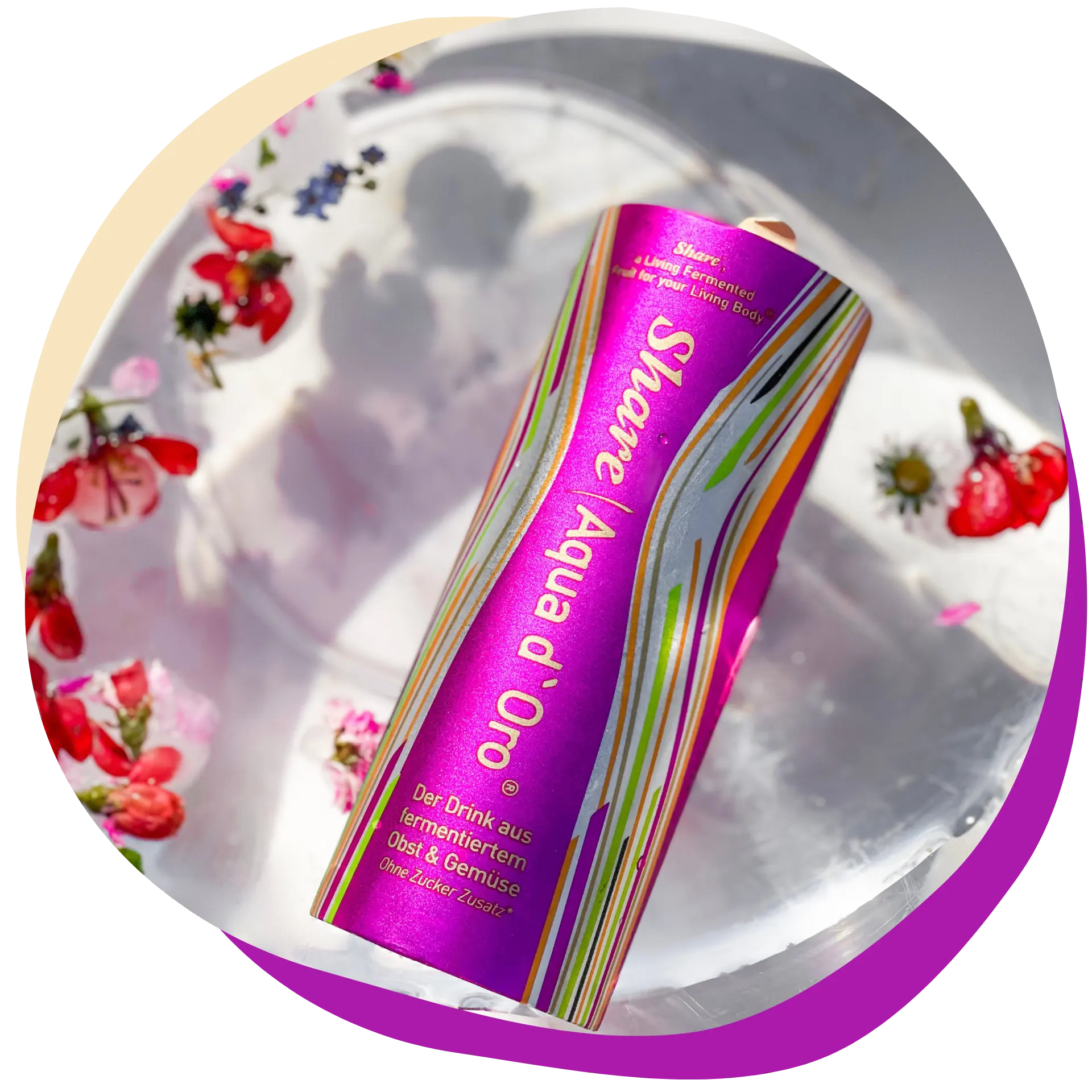 Shake Aqua d.008 packaging on a floral background